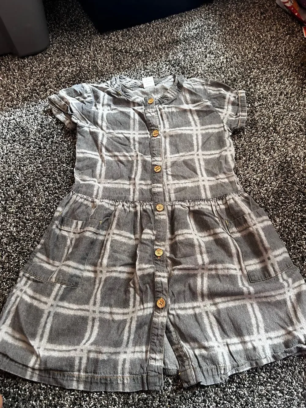Denim plaid dress size 7-8